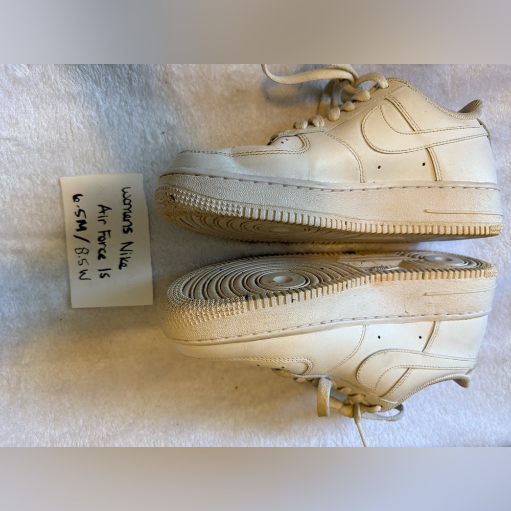 Nike Air Force 1 Women's Cream Sneakers - Picture 5 of 6